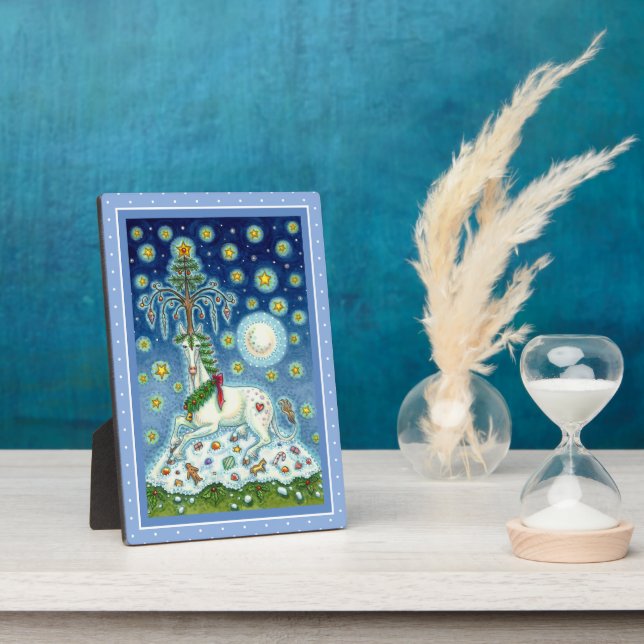 PLACA EXPOSITORA NAVIDADES UNICORN, ÁRBOL DE CUERNO MÁGICO, CABALLO (Lado)