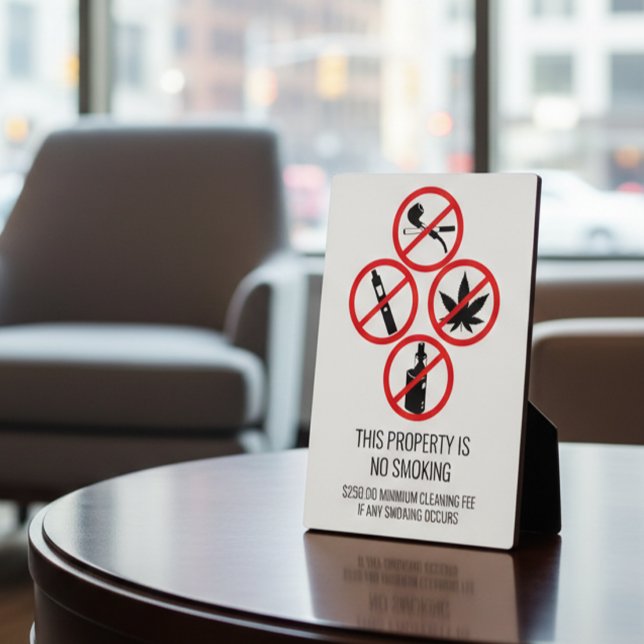 Placa Expositora Negocio de alquiler a corto plazo sin cigarrillos  (Subido por el creador)