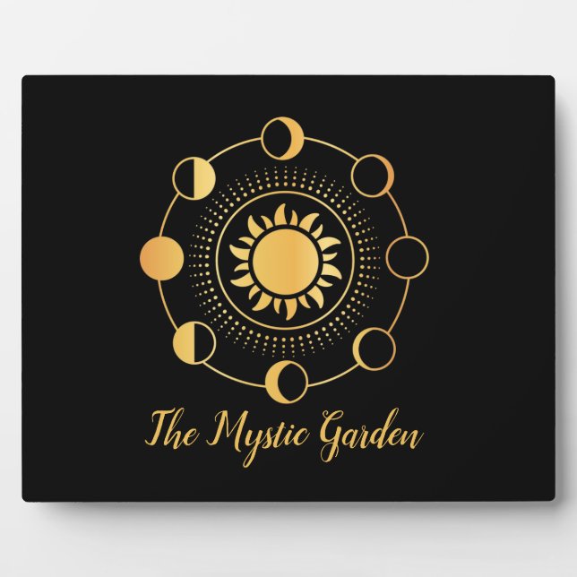 Placa Expositora Negocios de Gold Sun y Moon Phases (Frente)