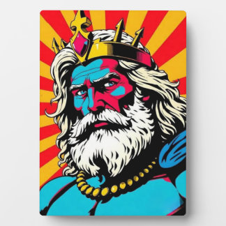 Placa Expositora Negrita Pop Art Zeus - Colorida Ilustración de Dio