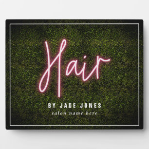 Placa Expositora Neon Boxwood Hair Salon Cosmetólogo profesional
