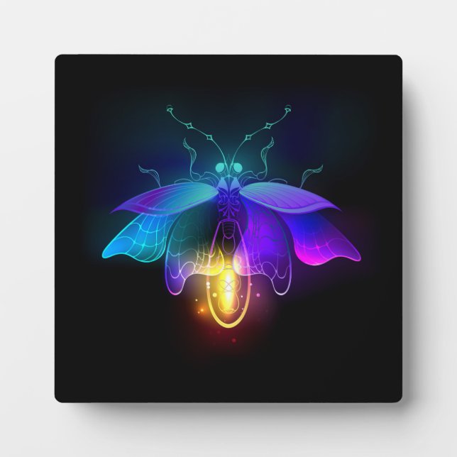 Placa Expositora Neon Firefly en negro (Frente)