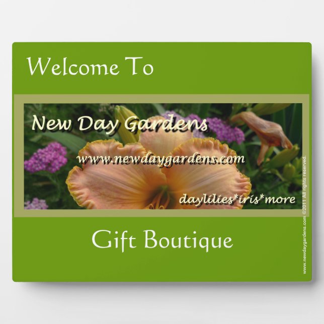 Placa Expositora New Day Gardens Personalizable Boutique Placard (Frente)