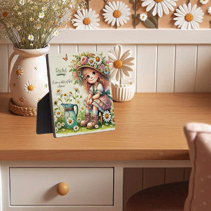 Placa Expositora Niña de margarita personalizada hija de Dios
