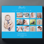 Placa Expositora Niño Collage de fotos de primer año 12 meses Azul<br><div class="desc">Niño Collage de fotos de primer año 12 meses Azul</div>