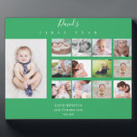 Placa Expositora Niño Collage de fotos de primer año 12 meses Verde<br><div class="desc">Niño Collage de fotos de primer año 12 meses Verde</div>