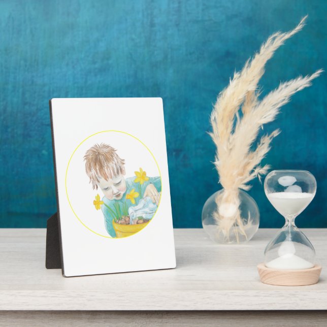 Placa Expositora Niño Con Daffodils (Lado)