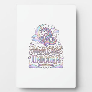Placa Expositora Niño de la Luna Unicornio Diseño Original de Zazzl