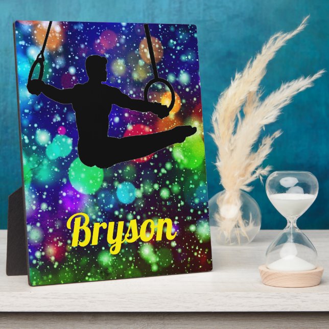 Placa Expositora Niños Anillos de gimnasia Tabletop Plaque con coma (Lado)