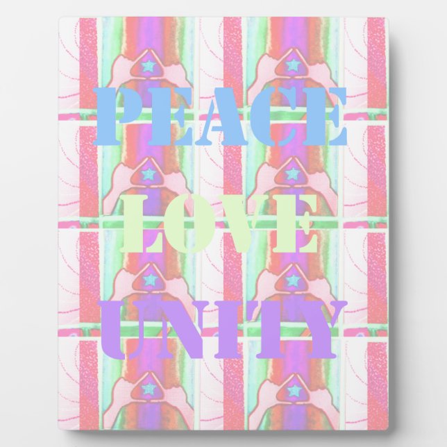 Placa Expositora Niños bebés Paz Amor Unidad Hakuna Matata diseño.p (Frente)