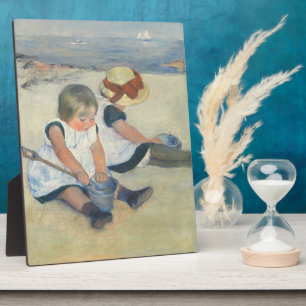 Placa Expositora Niños jugando en la playa, 1884