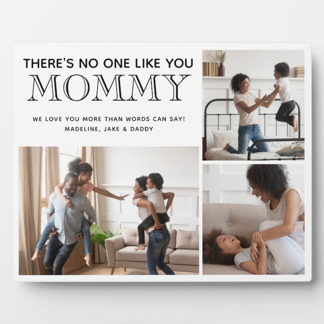 Placa Expositora Niños mami 3 Collages de fotos nombran Plaque (Frente)