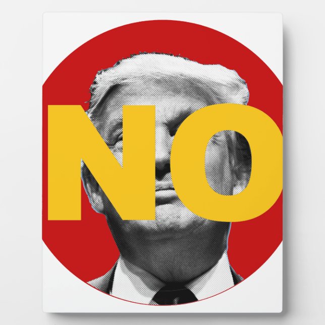 Placa Expositora No a Trump (rojo y amarillo) (Frente)