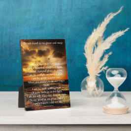 Placa Expositora No Estés en Mi Tumba y Llores Poema