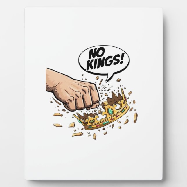 Placa Expositora No Kings In America Diseño Creativo (Frente)