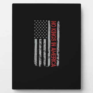 Placa Expositora No Kings In America US Flag Vintage Retro Style