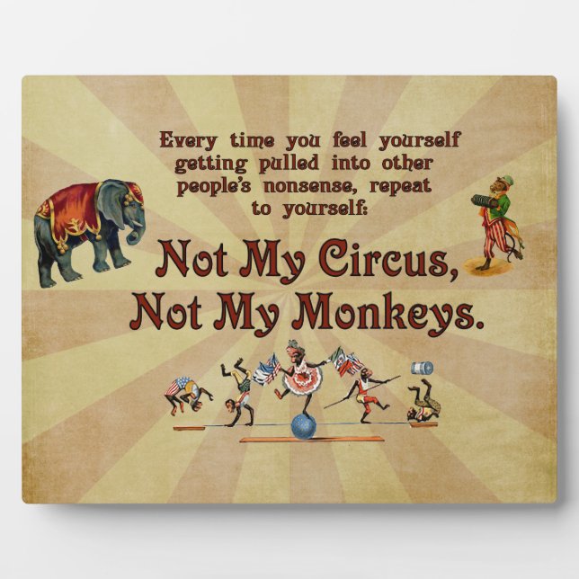 Placa Expositora No mis monos, no mi circo (Frente)