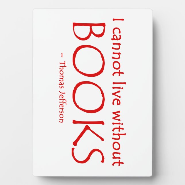 Placa Expositora No puedo vivir sin libros (Frente)