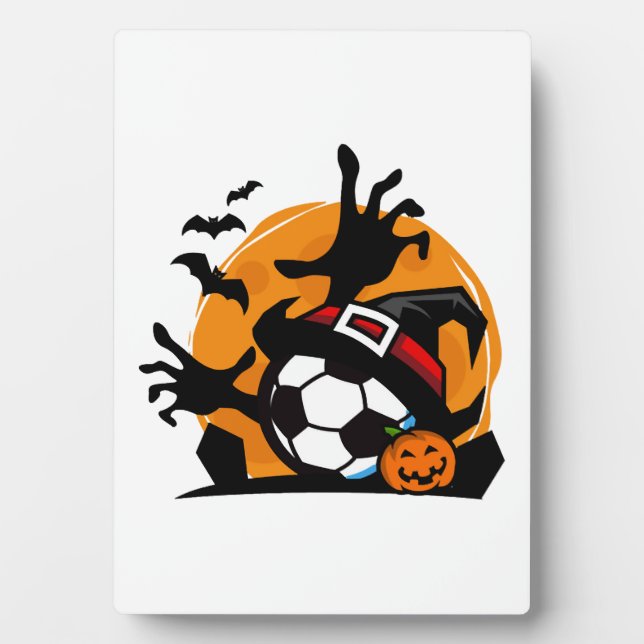 Placa Expositora Noche de Halloween de fútbol (Frente)