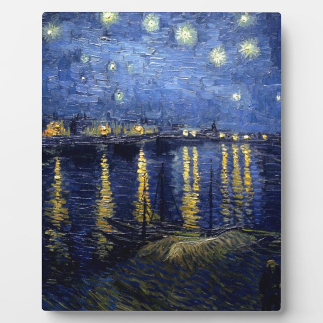 Placa Expositora Noche Van Gogh Starry Sobre Rhone (Frente)