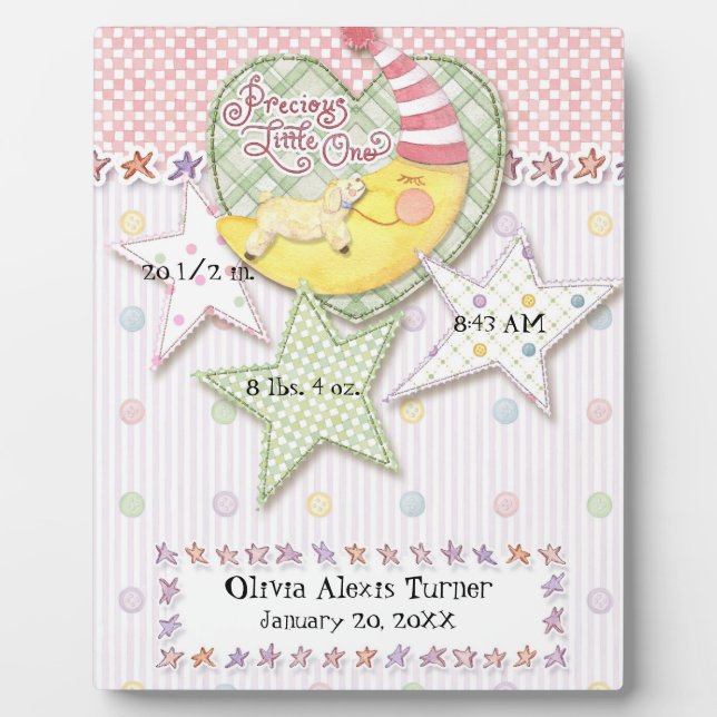 Placa Expositora Nombrar al bebé personalizado Arte de enfermería p (Frente)