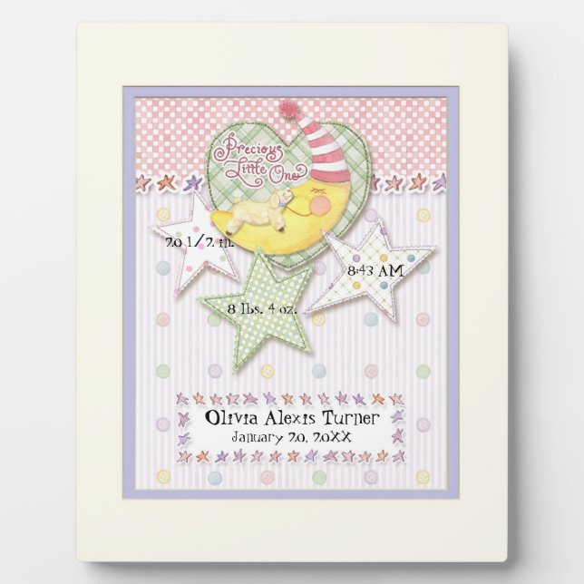 Placa Expositora Nombrar al bebé personalizado Arte de enfermería p (Frente)