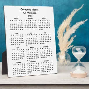 Placa Expositora Nombre de empresa de calendario moderno 2026