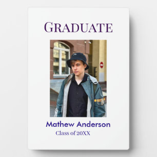 Placa Expositora nombre de foto de graduación clase de 20XX azul si