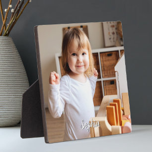 Placa Expositora Nombre de foto y guión de su hijo