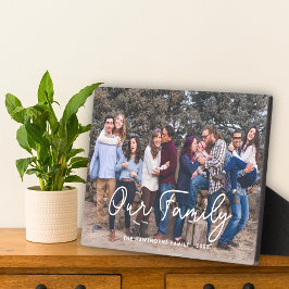 Placa Expositora Nombre de la foto familiar Script Typography Perso