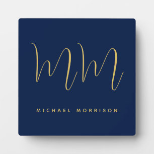 Placa Expositora Nombre de las letras iniciales profesionales de lo