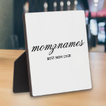 Placa Expositora Nombre de mejor caligrafía de mamá de todos los ti<br><div class="desc">Celebra a las madres especiales en tu vida con nuestro diseño de nombre de caligrafía de mejor mamá de todos los tiempos, perfecto para el Día de la Madre, cumpleaños o cualquier ocasión para mostrar tu amor. Este regalo elegante y de personalizable es ideal para todas las mamás, ya sean...</div>