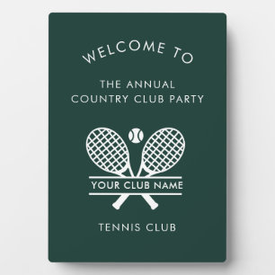 Placa Expositora Nombre del Club de Campo Eventos del Equipo de Ten