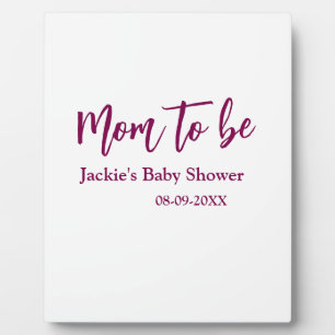 Placa Expositora nombre fecha de la ducha de bebé futura mamá rosa