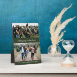Placa Expositora Nombre personalizado de familia 4 Collage de fotos<br><div class="desc">Familia personalizada 4 Collage de fotos Nombre personalizado y placa verde de oferta</div>