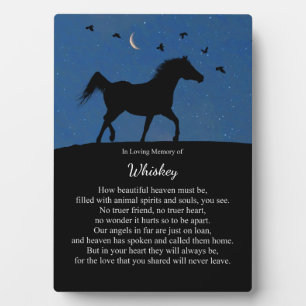 Placa Expositora Nombre personalizado de Memorial de Caballo Espiri