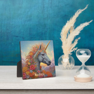 Placa Expositora Nombre personalizado lindo unicornio
