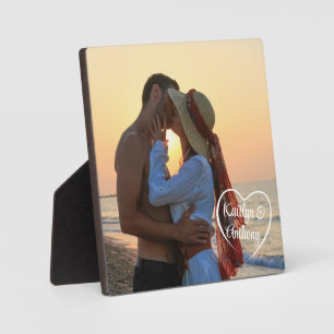 Placa Expositora Nombres de fotos de la pareja de amor del corazón