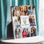 Placa Expositora Nombres de los mejores amigos modernos para los Co<br><div class="desc">El Modern Best Friends Forever Collage de fotos Names Plaque es una forma elegante y personalizada de celebrar sus amistades más cercanas. Con múltiples ranuras para fotos, esta placa le permite mostrar sus mejores recuerdos juntos, con la opción de incluir ambos nombres para un toque personalizado. Perfecto para cumpleaños, ocasiones...</div>