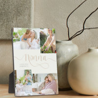 Nonna Calligraphy 4 Foto Crema Tabletop Plaque