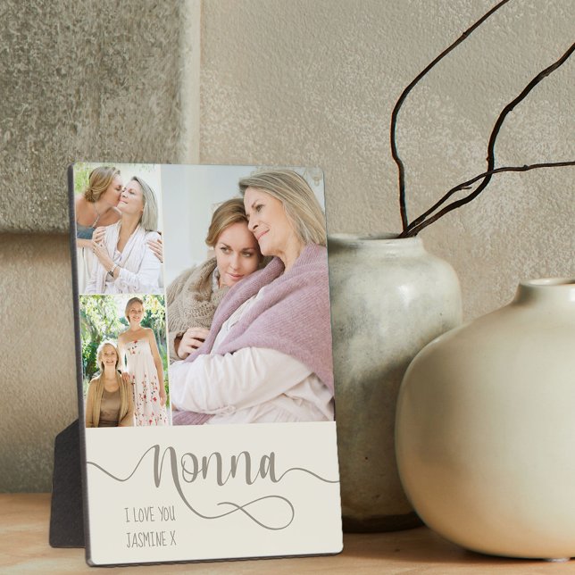 Placa Expositora Nonna Calligraphy I Love You 3 Photo Cream Brown (Subido por el creador)