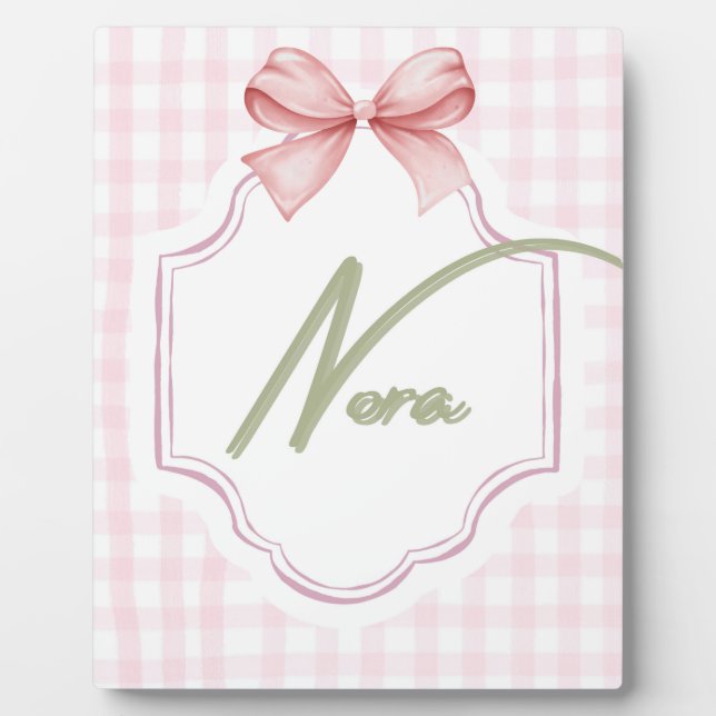 Placa Expositora Nora Nora Baby Nursery Bow&Gingham (Frente)