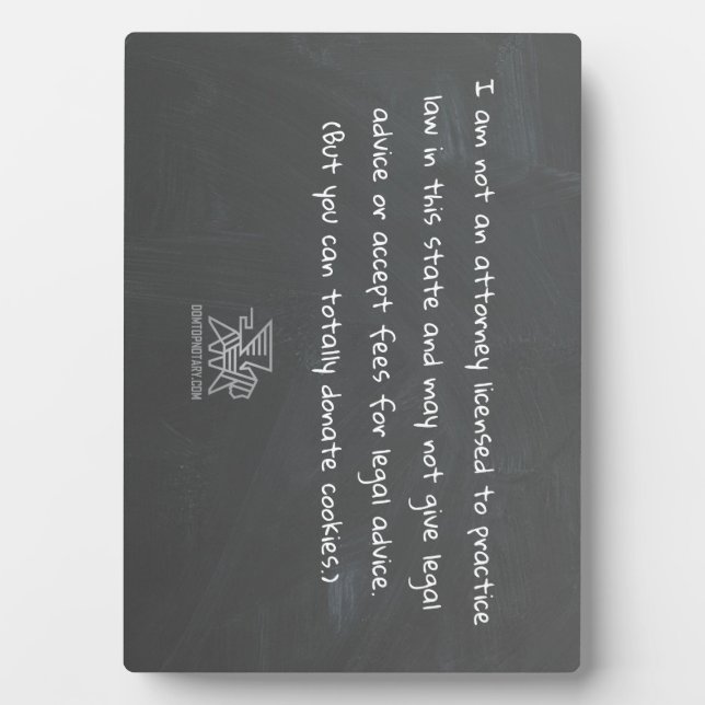 Placa Expositora Notario "No soy abogado" (Frente)