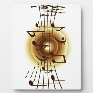 Placa Expositora Notas musicales elegantes