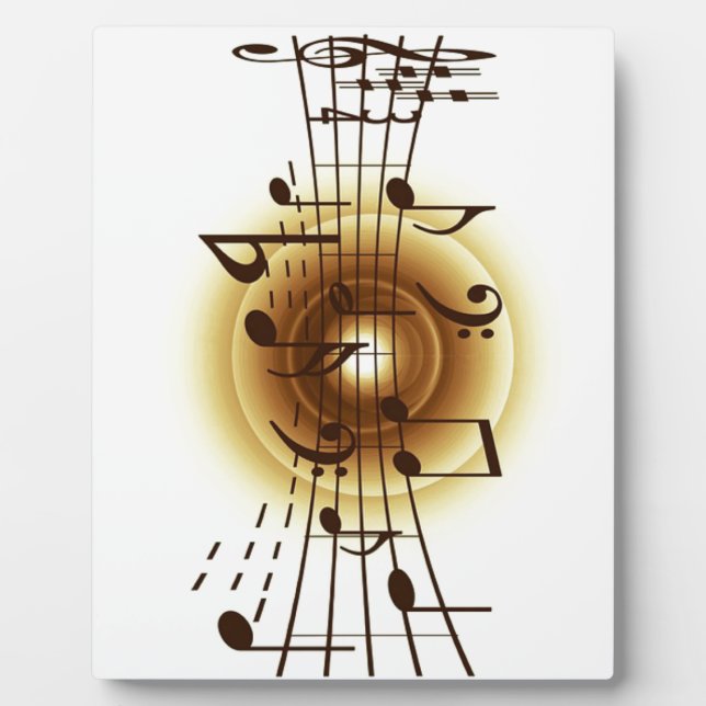 Placa Expositora Notas musicales elegantes (Frente)
