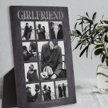 Placa Expositora Novia Juntos Por Siempre Collage de fotos<br><div class="desc">Los recuerdos hacen los mejores regalos, a las novias les encantará esta meditada y moderna placa de collage de fotos, para día de San Valentín, cumpleaños, aniversario y cualquier otra ocasión especial. La placa contiene 9 fotos, el texto de la plantilla 'GIRLFRIEND, FOREVER JUNTOS', sobre un fondo de efecto de...</div>