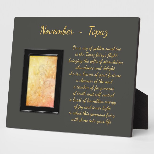 Placa Expositora Noviembre Birthstone Topaz (Lado)