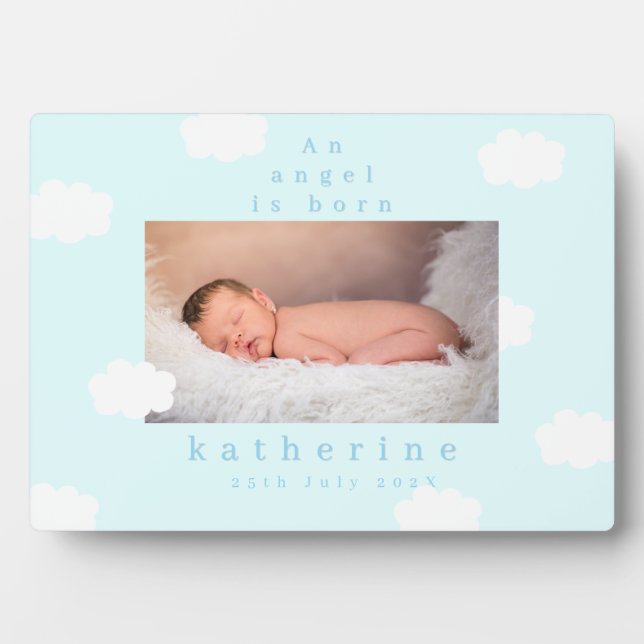 Placa Expositora Nube Pequeña Azul Pastel (Frente)
