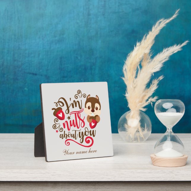 Placa Expositora nueces sobre tu ardilla agregar nombre (in situ)