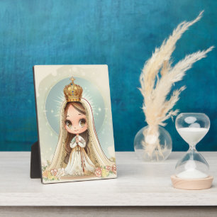 Placa Expositora Nuestra Señora de Fátima, bonito estilo kawaii, ca